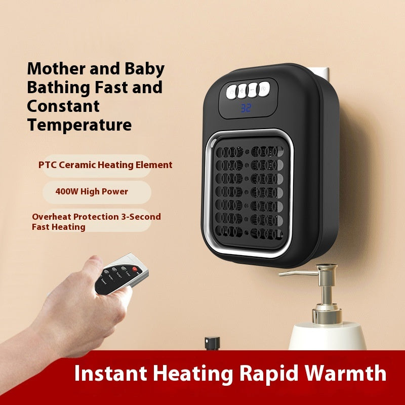 Wall‑Mounted Portable Electric Heater – Silent Thermostat Heater with Remote Control