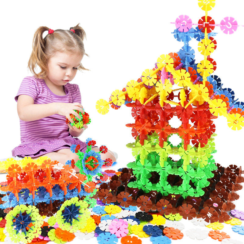 Snowflakes thickening children's educational puzzle insert block inserts