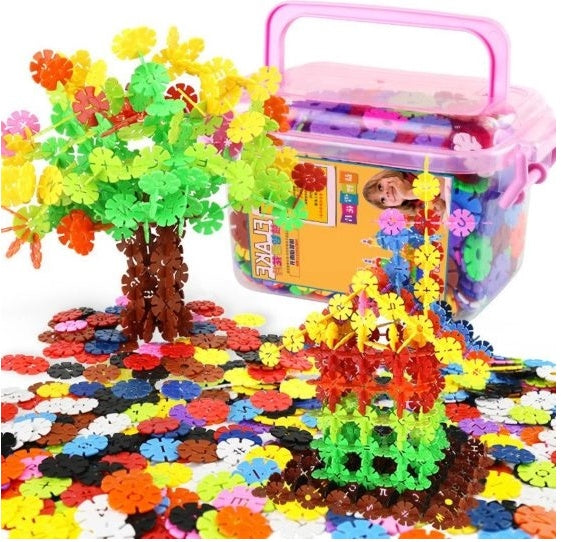 Snowflakes thickening children's educational puzzle insert block inserts
