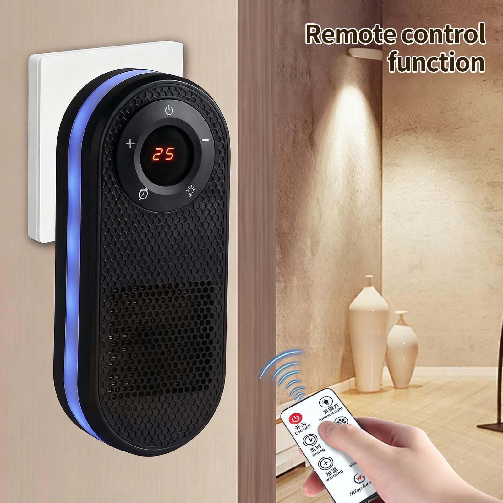 180° Rotatable Electric Heater with Timer & Remote – Compact Heater with LED Display
