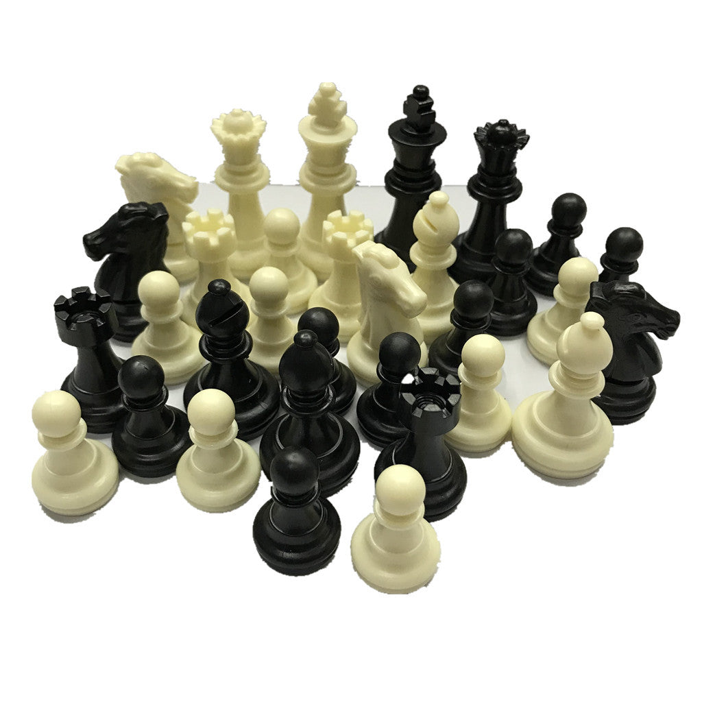Plastic International Chess Pieces 49 mm – Staunton-Style Chessmen (No Board)