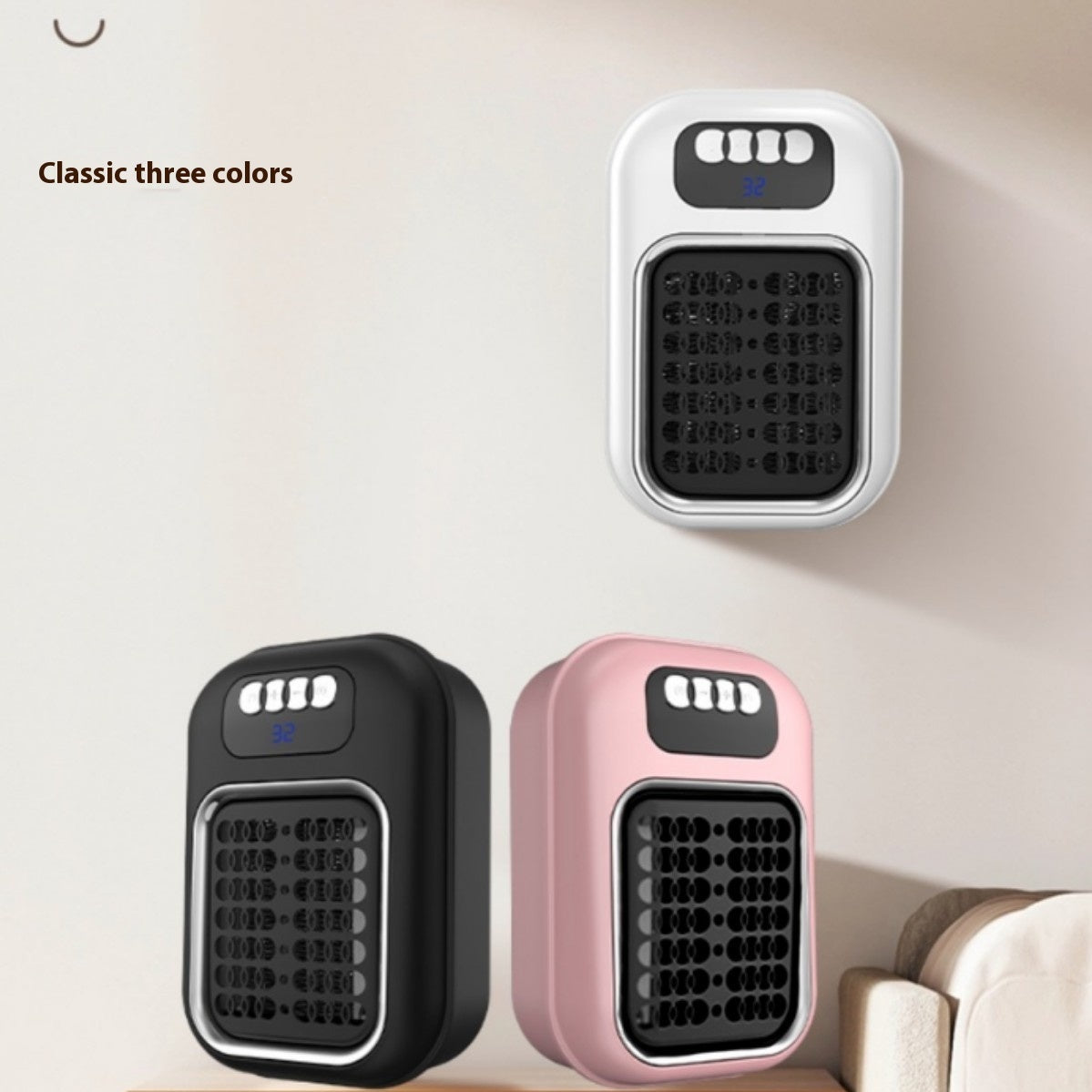 Wall‑Mounted Portable Electric Heater – Silent Thermostat Heater with Remote Control