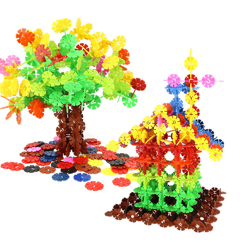 Snowflakes thickening children's educational puzzle insert block inserts