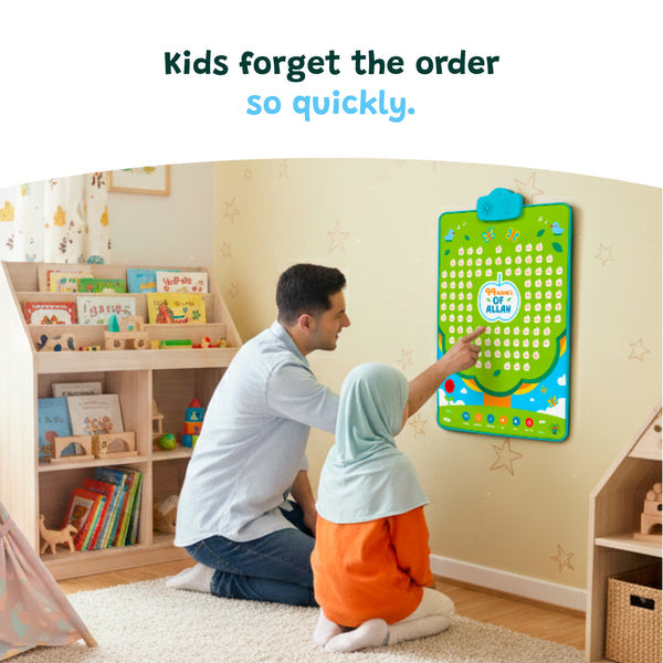 99 Names of Allah Interactive Audio Mat & Wall Art | Learn About All 99 Names of Allah with Stories & Memorisation Function - Brandfluence Tech