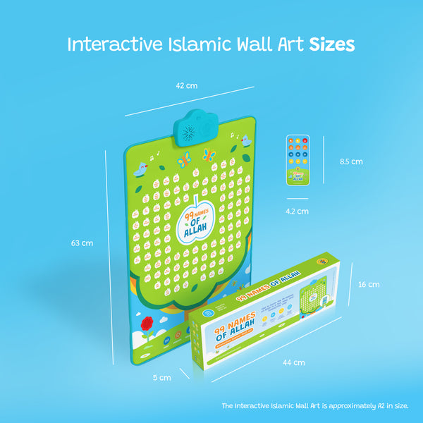 99 Names of Allah Interactive Audio Mat & Wall Art | Learn About All 99 Names of Allah with Stories & Memorisation Function - Brandfluence Tech