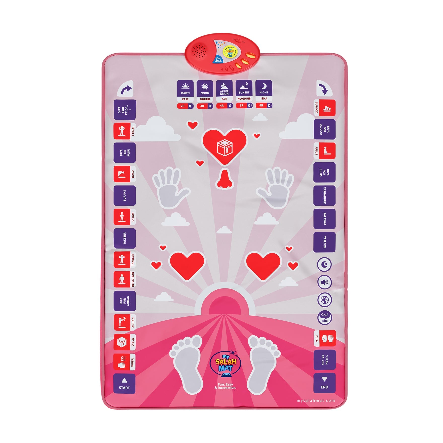 Smart Interactive Kids Prayer Mat Pink Version | Now with Salah Translation - Brandfluence Tech