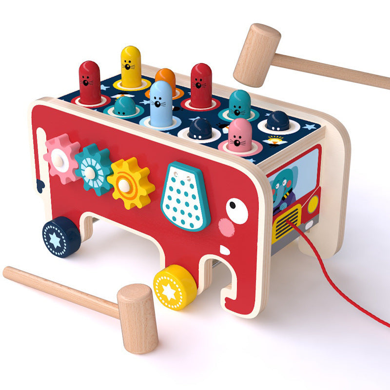 Wooden Montessori Hammering Toy for Toddlers – Animal Bus Early Learning Set - Brandfluence Tech