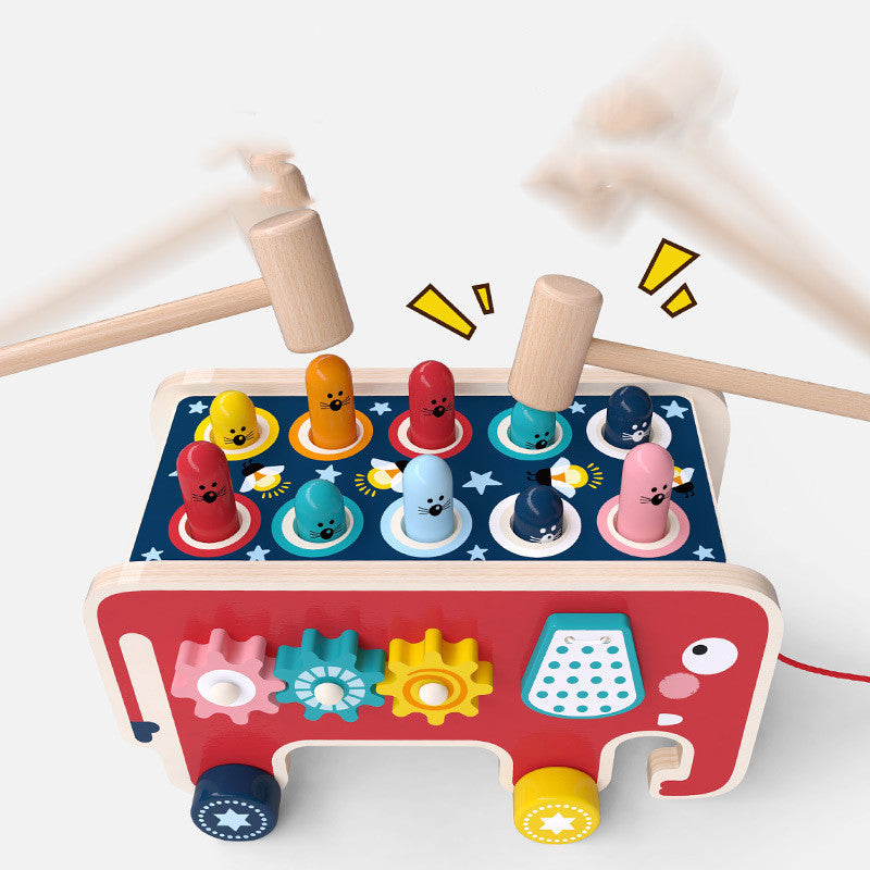 Wooden Montessori Hammering Toy for Toddlers – Animal Bus Early Learning Set - Brandfluence Tech